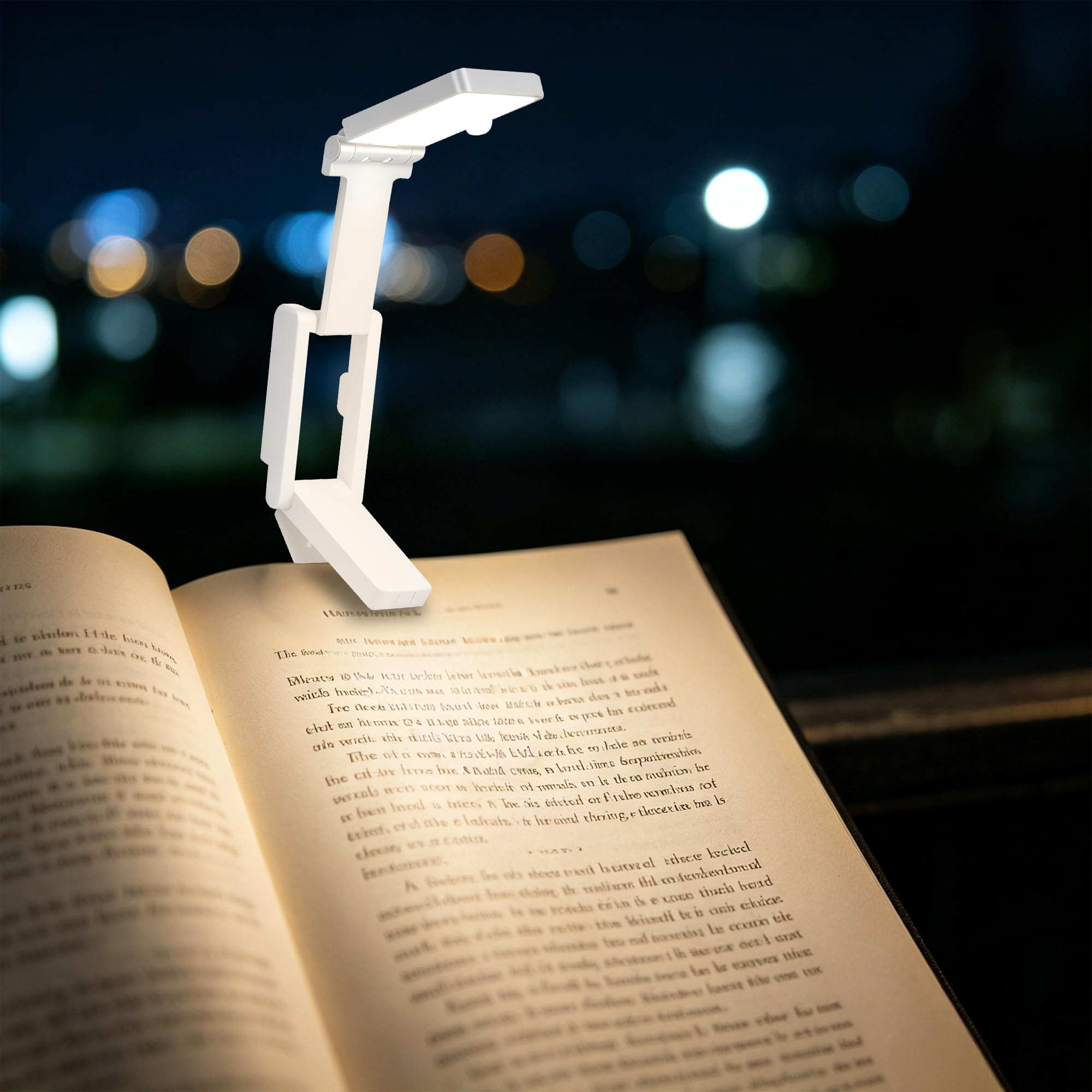Fablet White Reading Light For Books In Bed, Rechargeable Led Book Light With 3 Colour Modes & Stepless Dimming, Portable Clip On Reading Lamp For Night Reading, Study, Travel