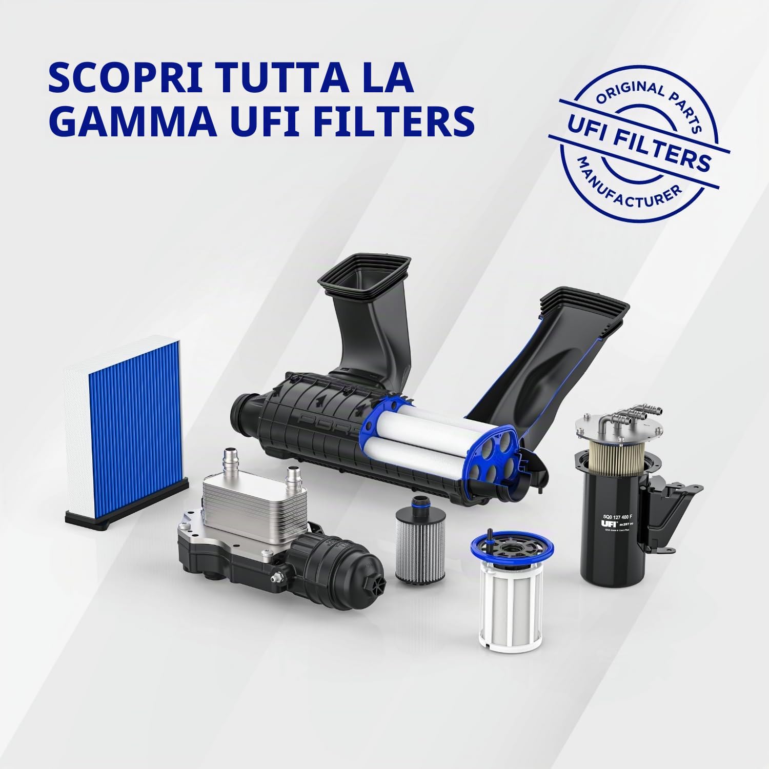UFI Filters, Filtro Gasolio 55.139.00, Filtro Carburante per Ricambio, Adatto ad Auto, Applicabile su Diversi Modelli Fiat