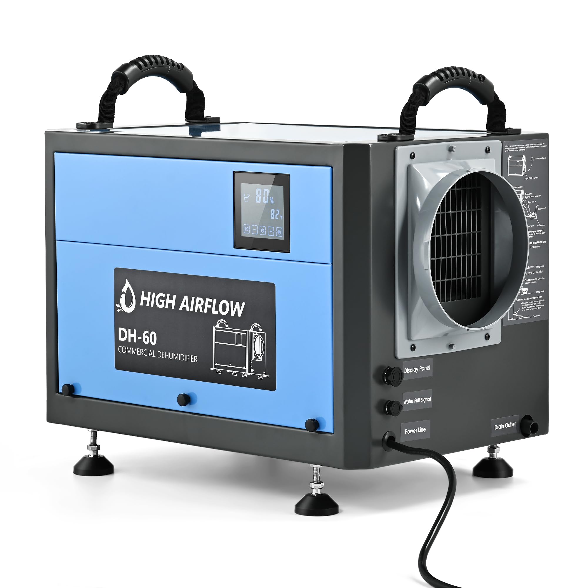 EUHOMY 130 Pint Crawl Space Dehumidifier with Drain Hose, Dehumidifier for Home and Basement, Dehumidify Up to 5500 Sq.Ft Commercial Dehumidifiers, Timer on/off, Automatic Dehumidification