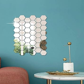 Amazon.com: aooyaoo 3D Mirror Wall Sticker Living Home Room Decoration ...