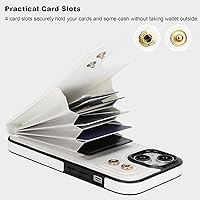 Vista 4 de Folosu Funda compatible con iPhone 15 con soporte para tarjetas, rotación de 360°, soporte de anillo de dedo con función atril, bloqueo RFID