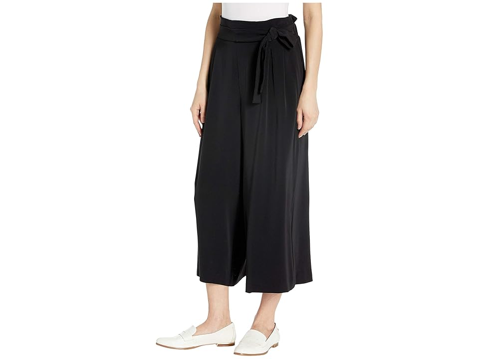 

Anne Klein Fluid Crepe Belted Cropped Trousers (Anne Black) Women's Casual Pants