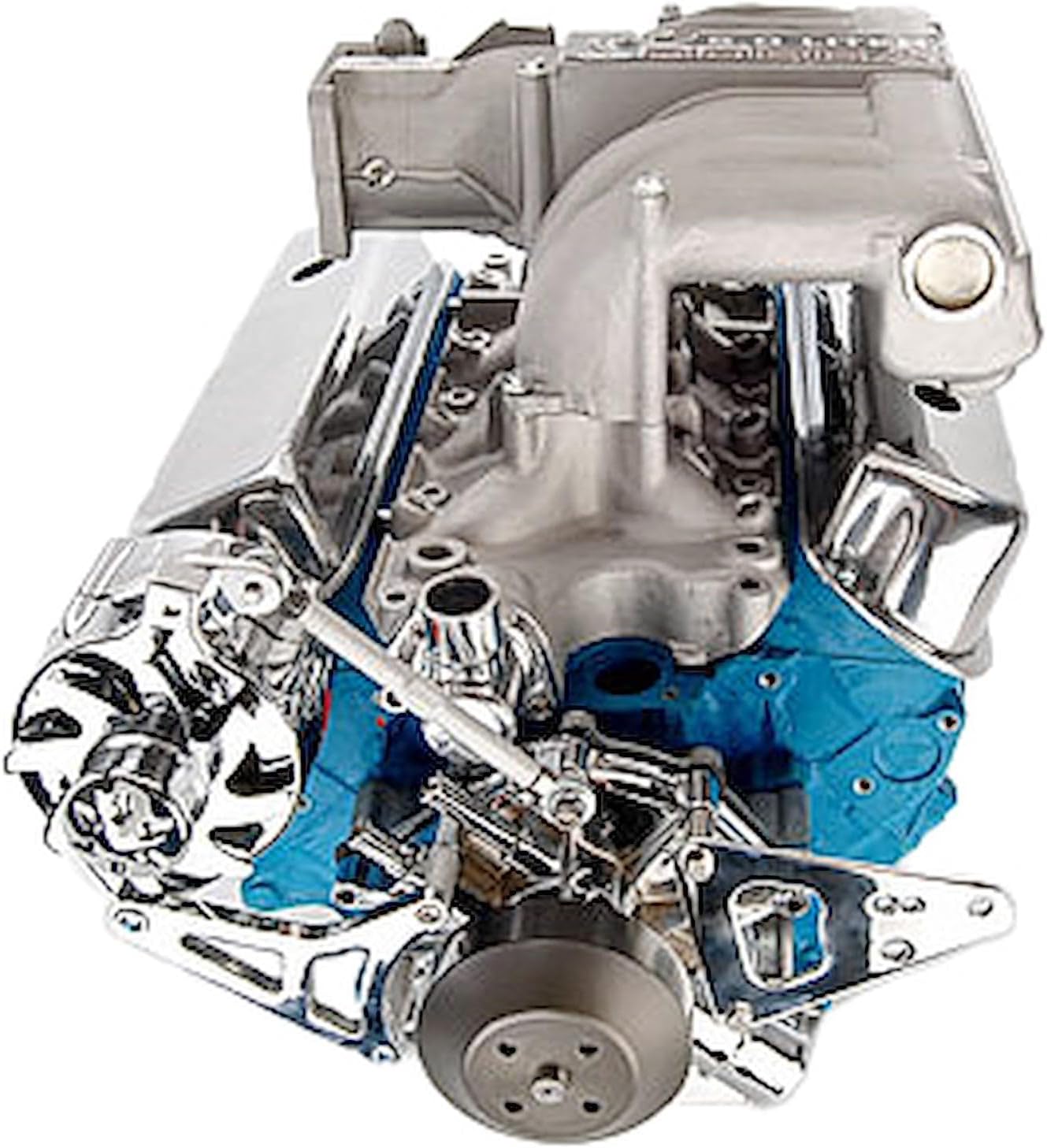 JEGS Alternator Bracket for 1987-1993 Ford Mustang 5.0L | Upper & Lower | Passenger Side | Cylinder Head Mount | Polished Billet Aluminum | Includes Rod Ends & Mounting Hardware