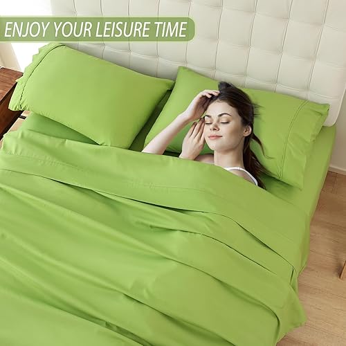 Miniatura 4 de Whitney Home Textile - Juego de sábanas tamaño King, sábanas de microfibra suaves de hotel tamaño King, bolsillo extra profundo, juegos de sábanas y