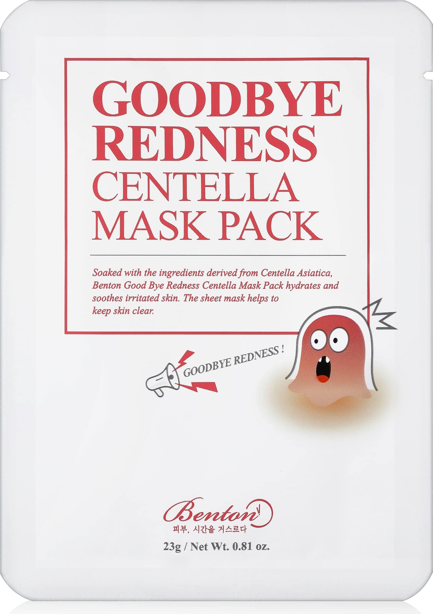 Benton Goodbye Redness Centella Mask Pack - Yatıştırıcı Kağıt Maske 1 Paket (1 X 300 G)
