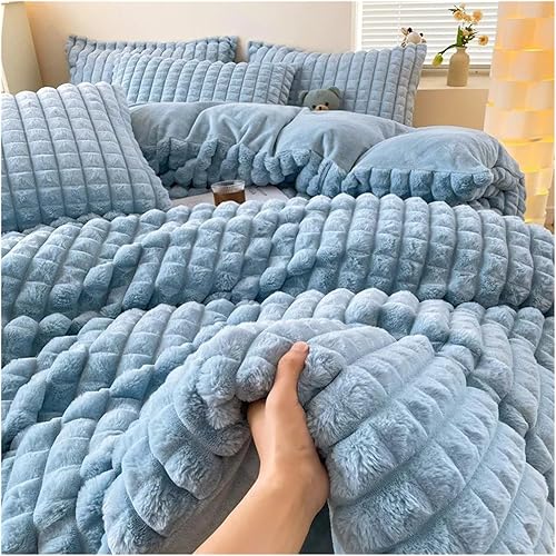 AdiGar Juego de ropa de cama de felpa de invierno con funda de edredón cálida de felpa con funda de almohada de 4 piezas, juego de funda de edredón disponible en Yaxa Colombia