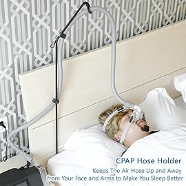 LONYEON CPAP Hose Holder - CPAP Hose Hanger for Bed Avoid Tangling and Prevent Blockage,Keeps The Air Hose Up and Away from Your Face and Arms to Make You Sleep Better,Black