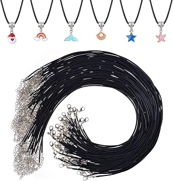 Necklace Cord Pendant String 20-Piece Set DIY Accessories Handmade Leather Cord Choker Material Handcrafted Bead String Pendant Chain
