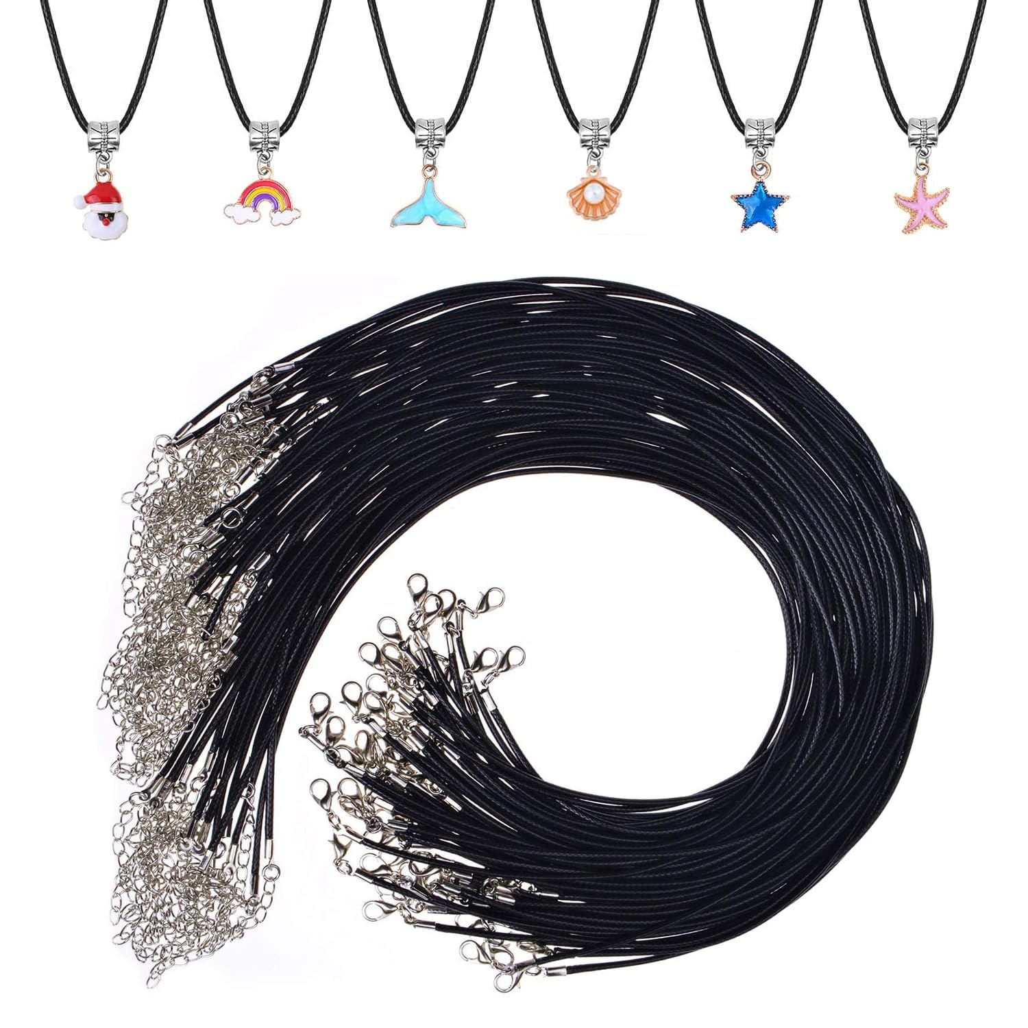 ネックレス 紐 ペンダントひも 20本入り DIYアクセサリー 手作り 革紐 チョーカー材料 ハンドメイド ビーズ用 吊り下げ紐 ペンダントチェーン