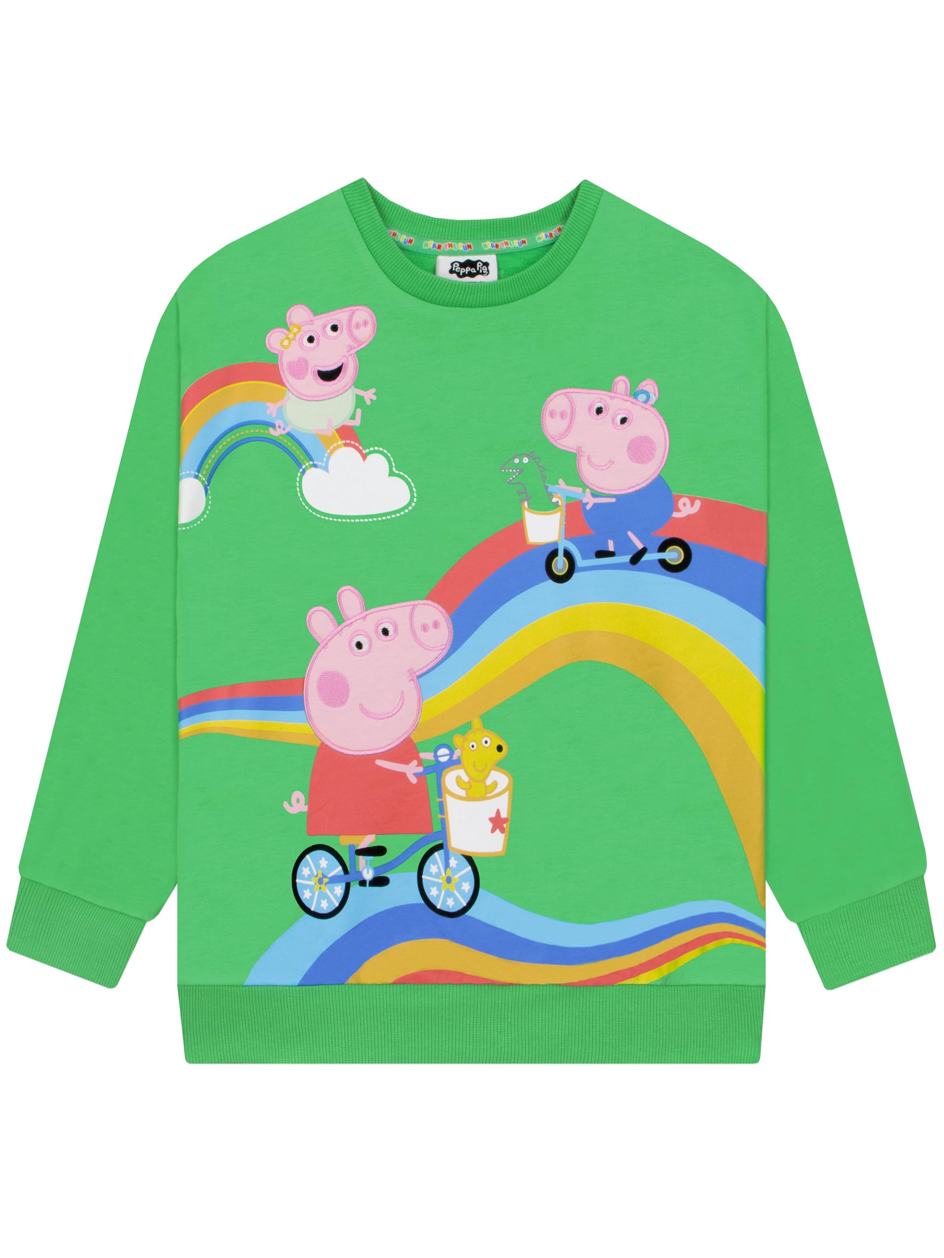 Peppa Pig Boys Jumper, George Pig Kids Sweatshirt, Peppa George And Evie Boys Clothes, Green, 6-7 Years