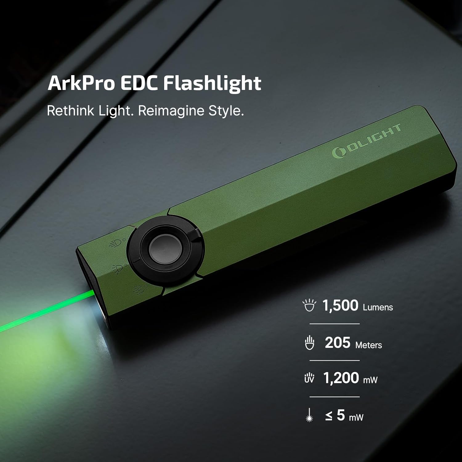 Olight ArkPro flat flashlight side and body design