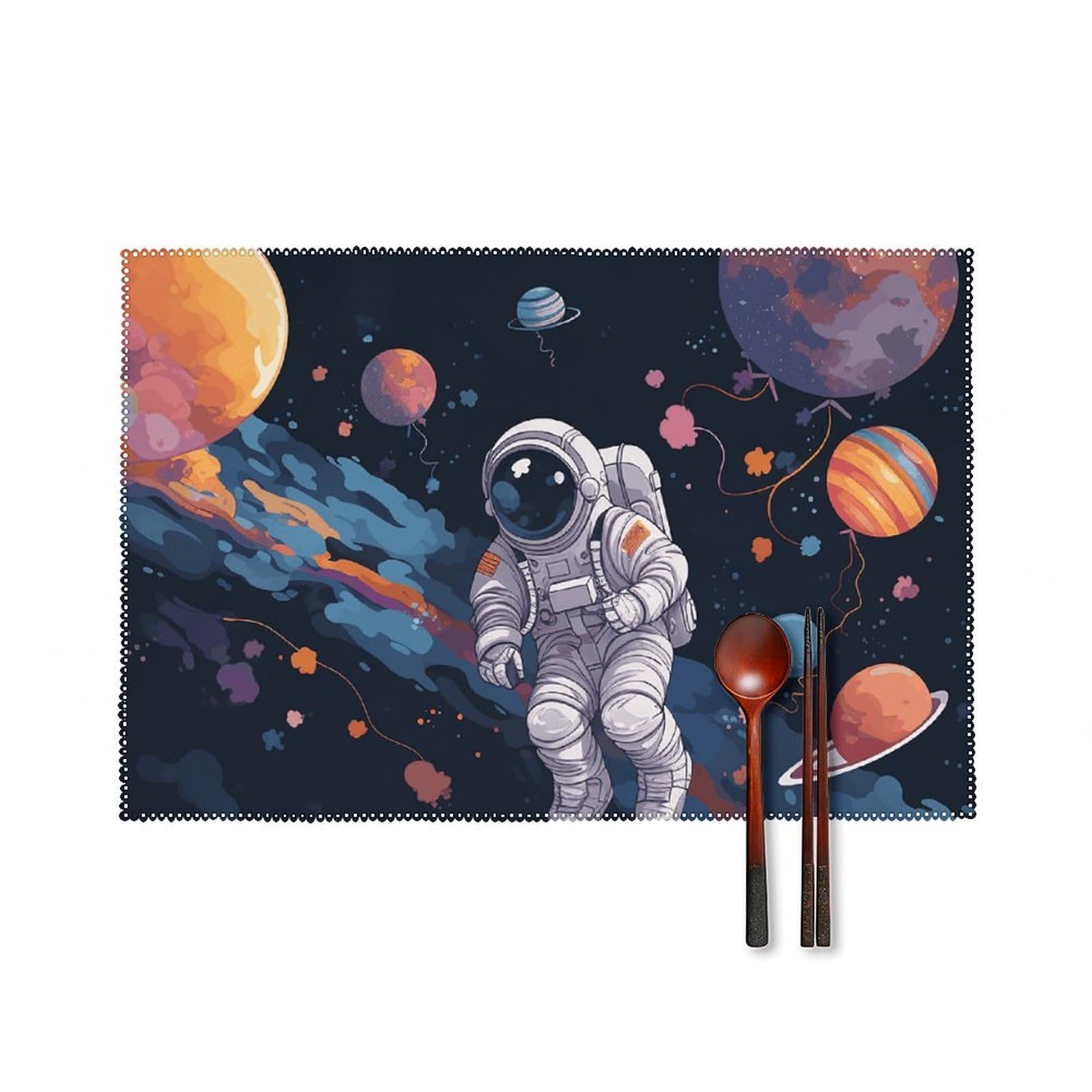 Set de table astronaute en toile imperméable (lot de 6) résistant à la chaleur