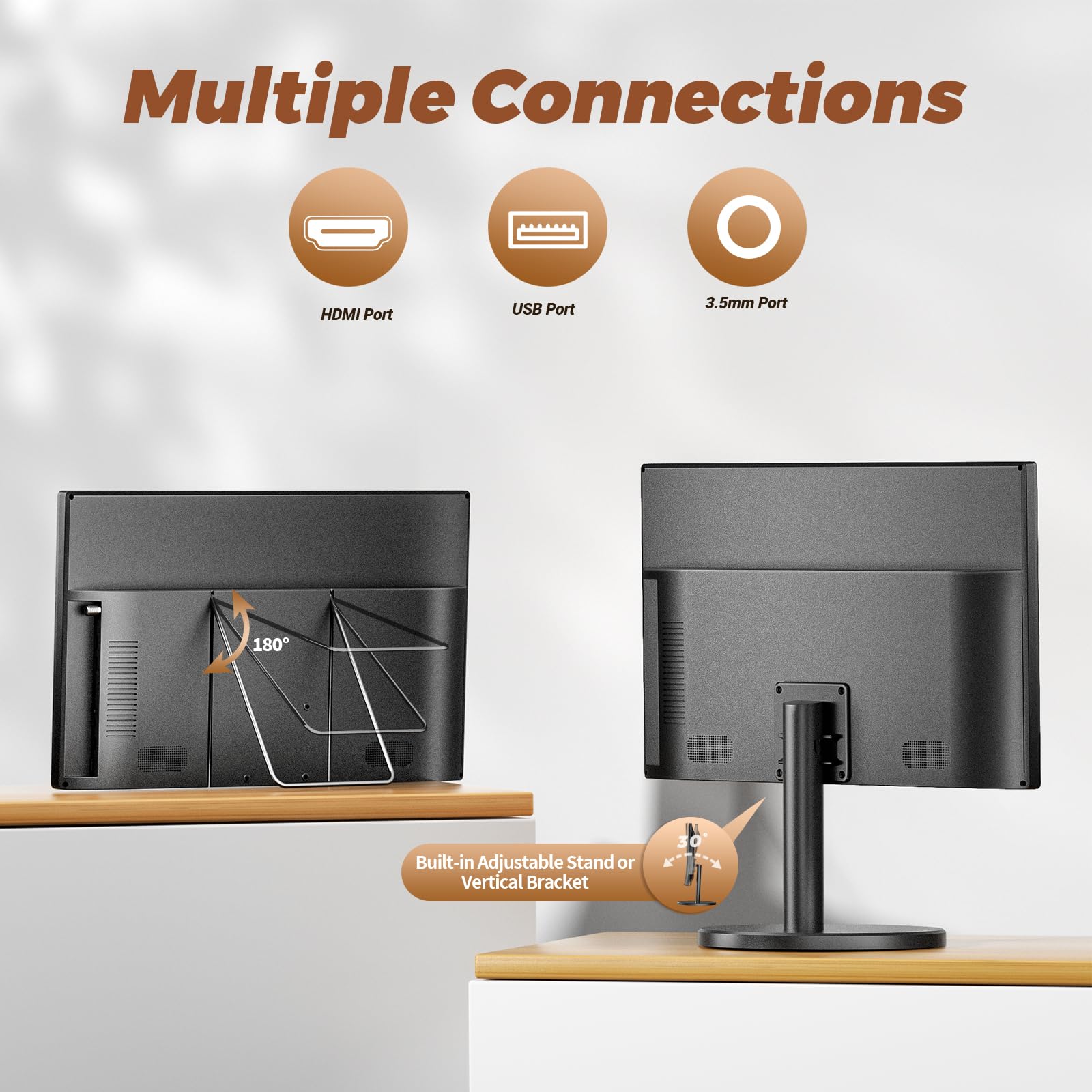 DESOBRY 22 Zoll Mini Fernseher 1080P, Kleiner Fernseher mit Antenne und DVB-T2-Tuner, Kompakter 12V TV für Küche und Wohnmobil, Computer-/Überwachungsbildschirm