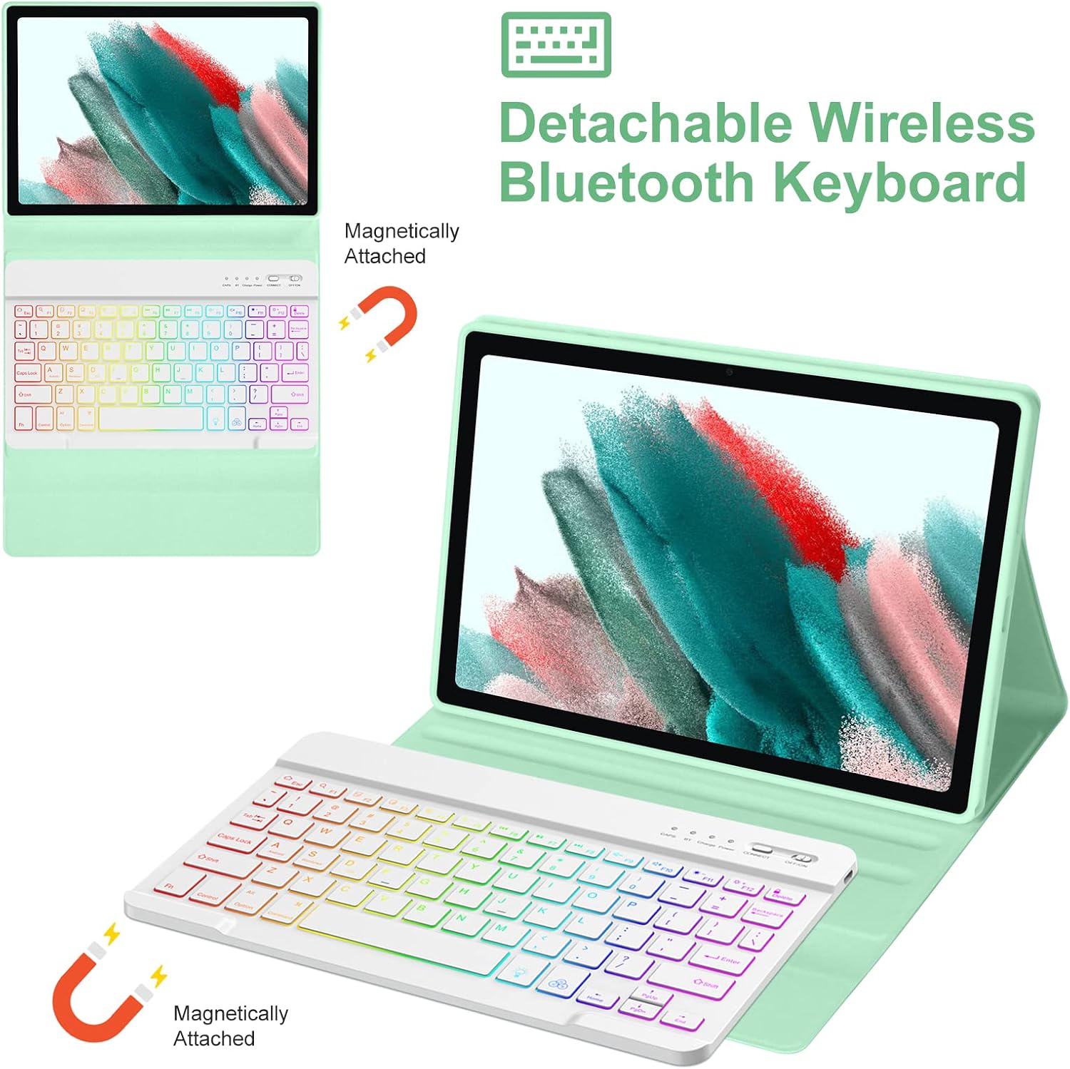 TaIYanG Keyboard Case for Samsung Galaxy Tab A8 10.5 Inch 2022, Slim Cover with Detachable Wireless Keyboard for Galaxy Tab A8 Model SM-X200/X205/X207