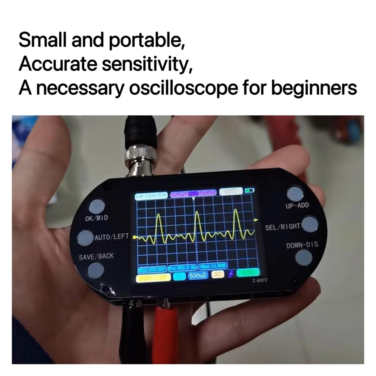 Oscyloskop, Oscyloskop cyfrowy 2.5Mhz częstotliwość próbkowania 200Khz obsługa pasma 80Khz PWM 2.4 calowy ekran do naprawy elektronicznej DIY(StyleB)