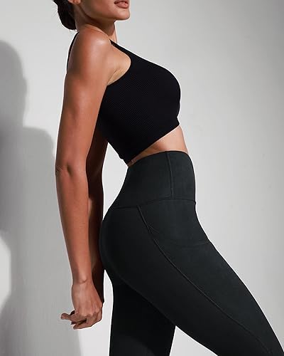 Miniatura 205 de ODODOS - Leggings tipo capri de mujer, no se traslucen y modelan el abdomen, con cintura alta y bolsillos; para hacer yoga, atletismo, ejercicio