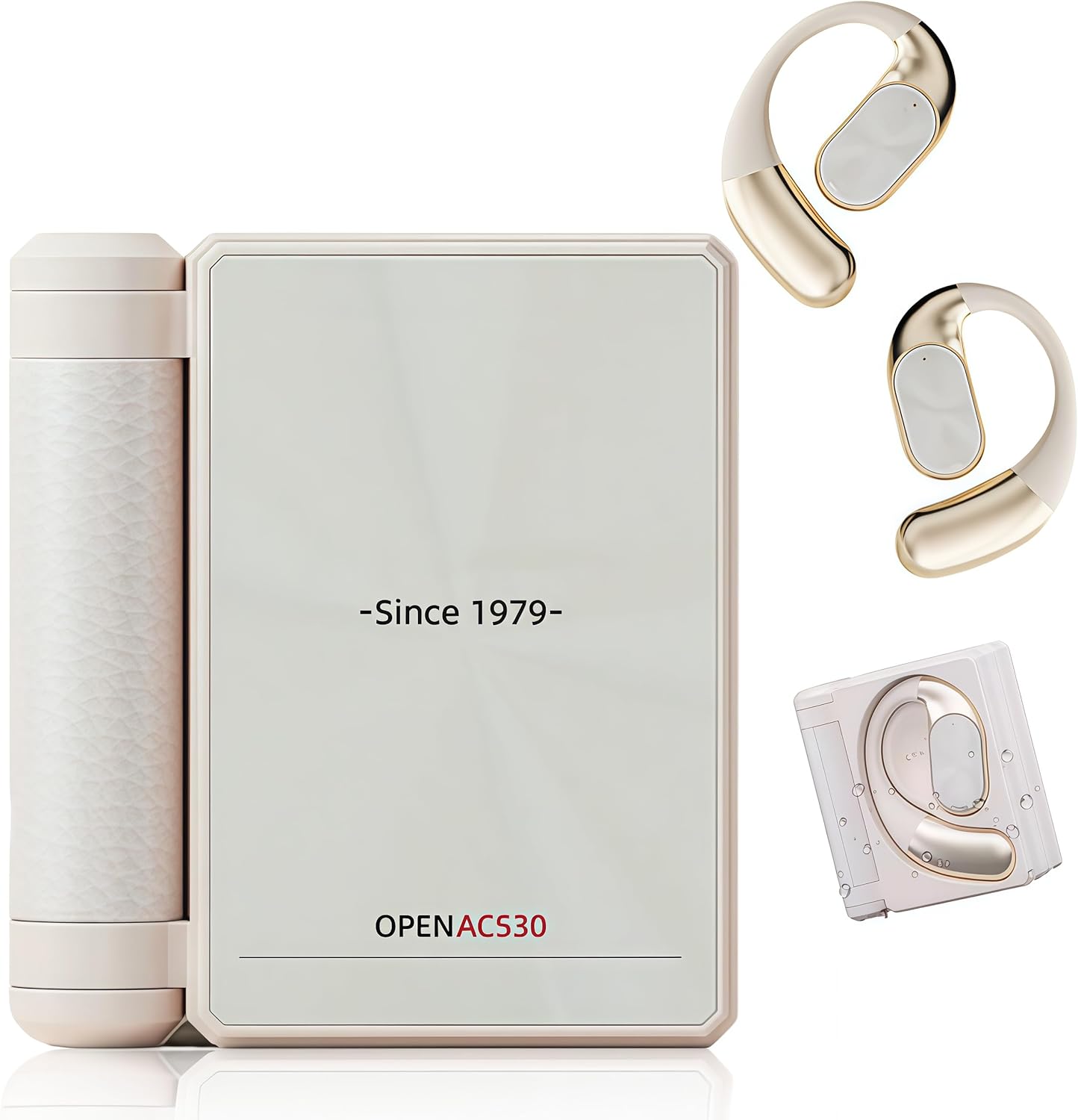 2026 New Headphones Bluetooth with Dual-Fold Design, Bluetooth 6.0 Earbuds, Noise Isolation, IPX5 Waterproof & Sweatproof Open Ear Sport Headphones for Daily Use (Black)