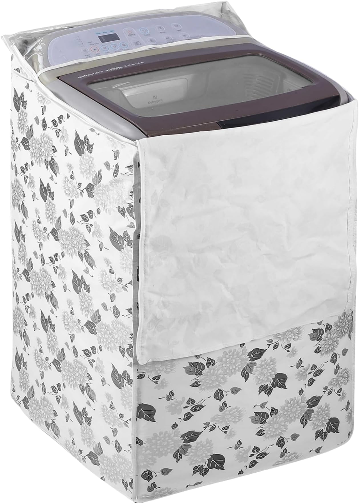 AMPEREUS® Top Load Back Panel Washing Machine Cover for 6 to 8 Kg (55Cm X 55Cm X 97Cm) – Waterproof & Durable Polyester Shield, Compatible with Samsung Top Load Washers (Black)