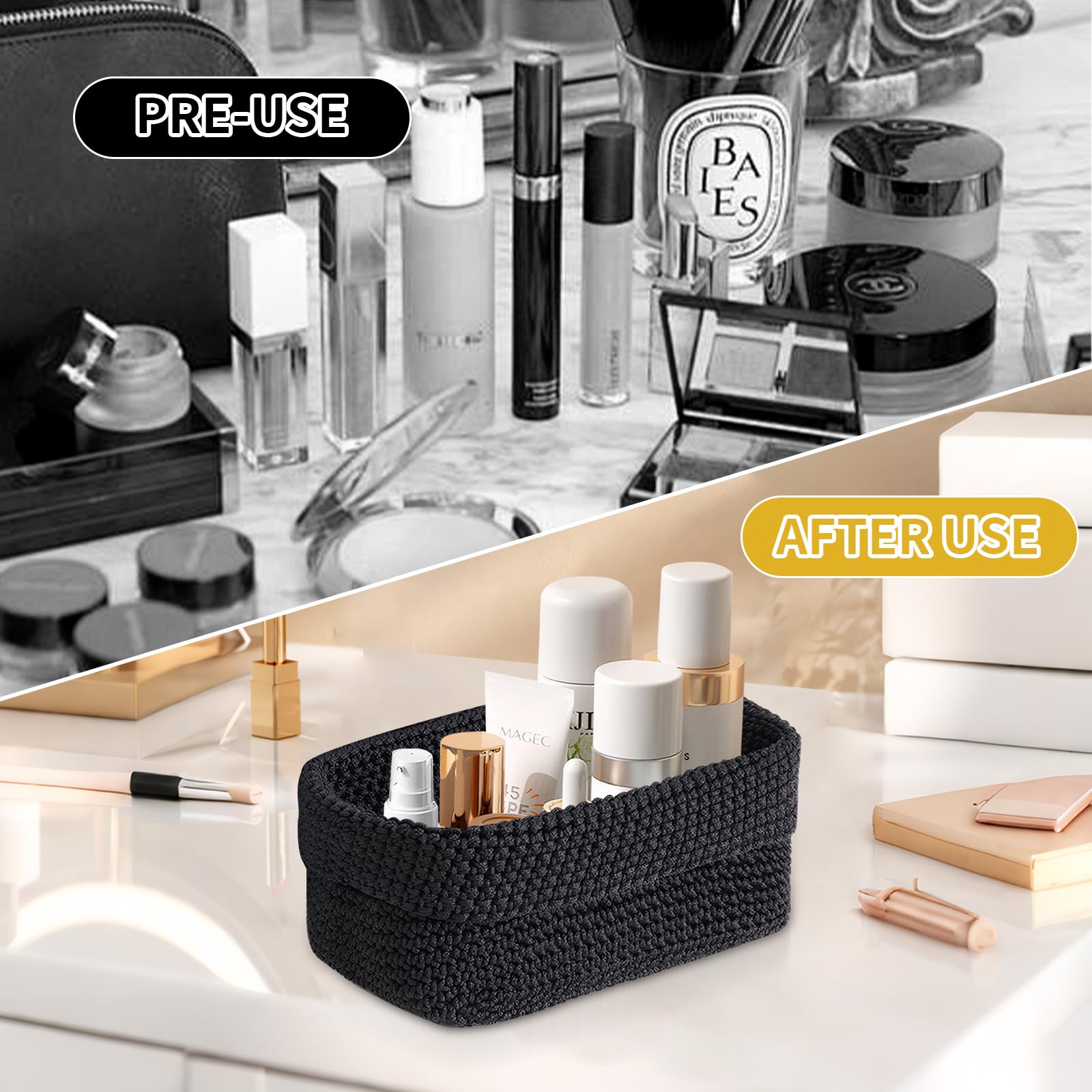 iDesign Organizer cucina, Porta oggetti cucina grande e profondo, Pratica scatola plastica aperta con manici, trasparente