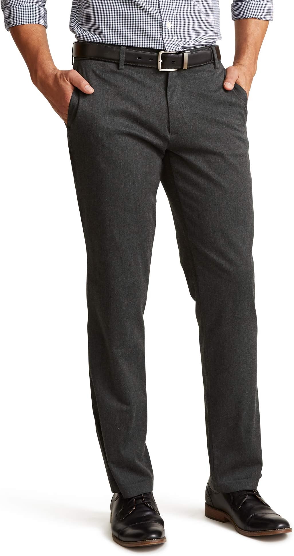Mens Straight Fit Signature Lux Cotton Stretch Khaki Pant