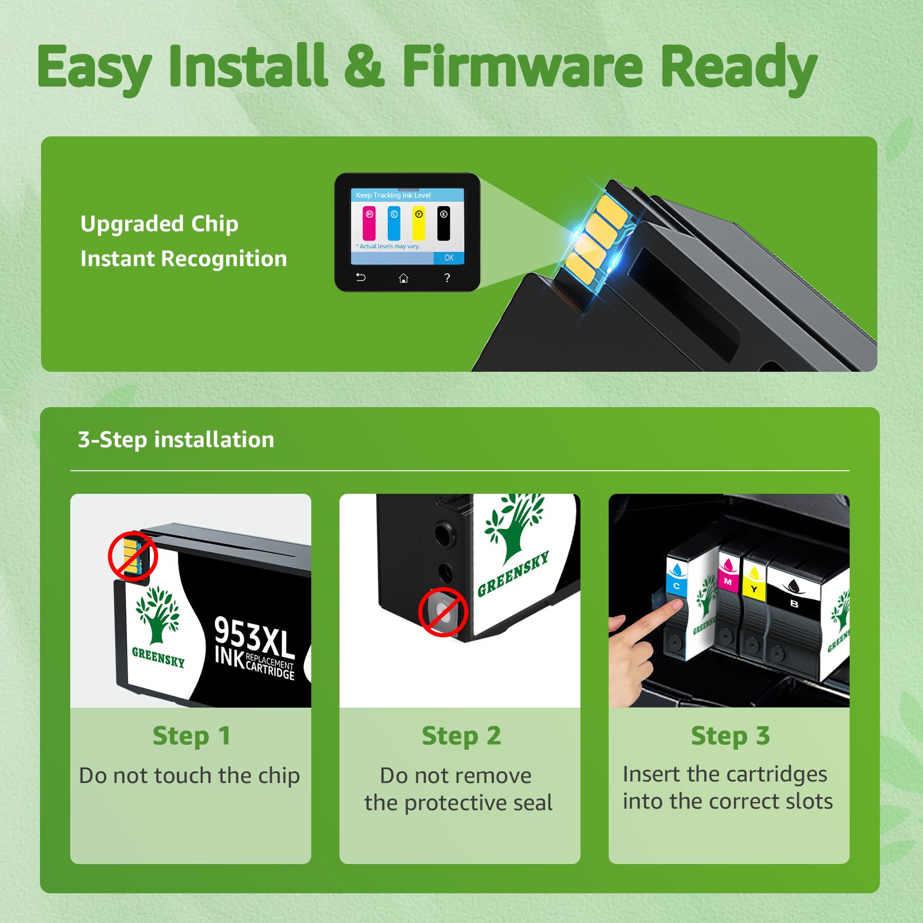 GREENSKY 953XL 953 XL Rigenerato per Cartucce HP 953XL Multipack Compatibili per HP OfficeJet Pro 7720 7740 8715 8710 8210 8720 8730 7730 4 Colori Alta Resa con Chip (Nero Ciano Giallo Magenta)