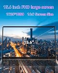 15.6 Ordinateur portable de pouce - 16GB RAM LPDDR4 512GB SSD Ordinateur portable FHD Ordinateur portable ordinateur PC Céléron N5095 Processeur Netbook avec Touch ID WiFi5 Bluetooth 4.2 USB 3.0