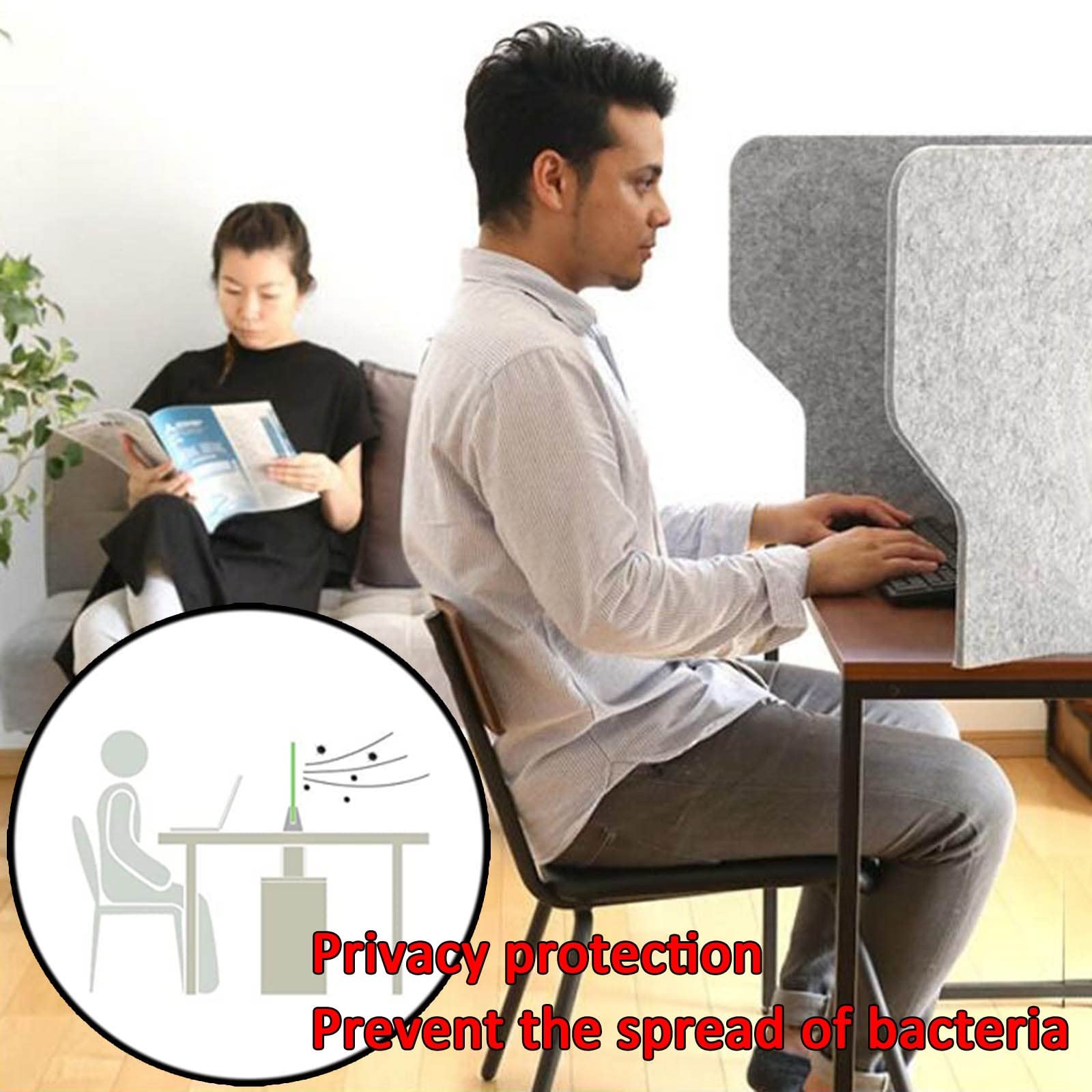 Pannello privacy portatile per ufficio, riduce il rumore e le distrazioni visive, divisorio pieghevole da scrivania per computer, laboratorio, protezione della privacy, divisorio per scrivania (1