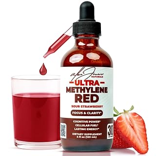 Alex Jones Ultra Methylene Red Drops - USP Grade High Purity Solution w/B-Vitamins, ALCAR - 120 mL Dropper Bottle – Pure Methylene Drops - 30 Day Supply - No Fillers or Dyes or Additives - Amazon product rated Grade B