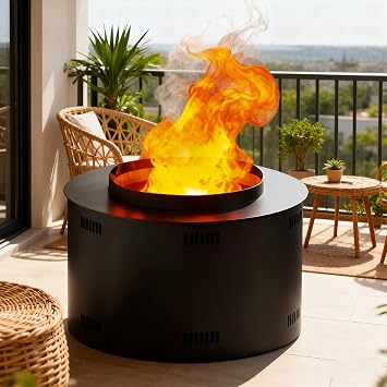 3D Water Vapor Fireplace & Humidifier, Remote + Touch Control Dual Modes,Recessed Electric Fireplace Insert, Adjustable Flame Height & Mist Output | Realistic Flickering Flame Effect 30cm/11.8in
