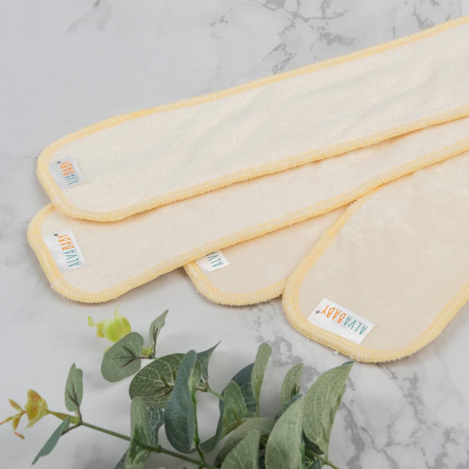 ALVABABY 12PCS Newborn Cloth Diaper Insert,Less Than 12pounds 3 Layers Cloth Diaper Inserts, Super Soft Inserts,Reusable Cloth Diaper Inserts Overnight 12SX - Image 6