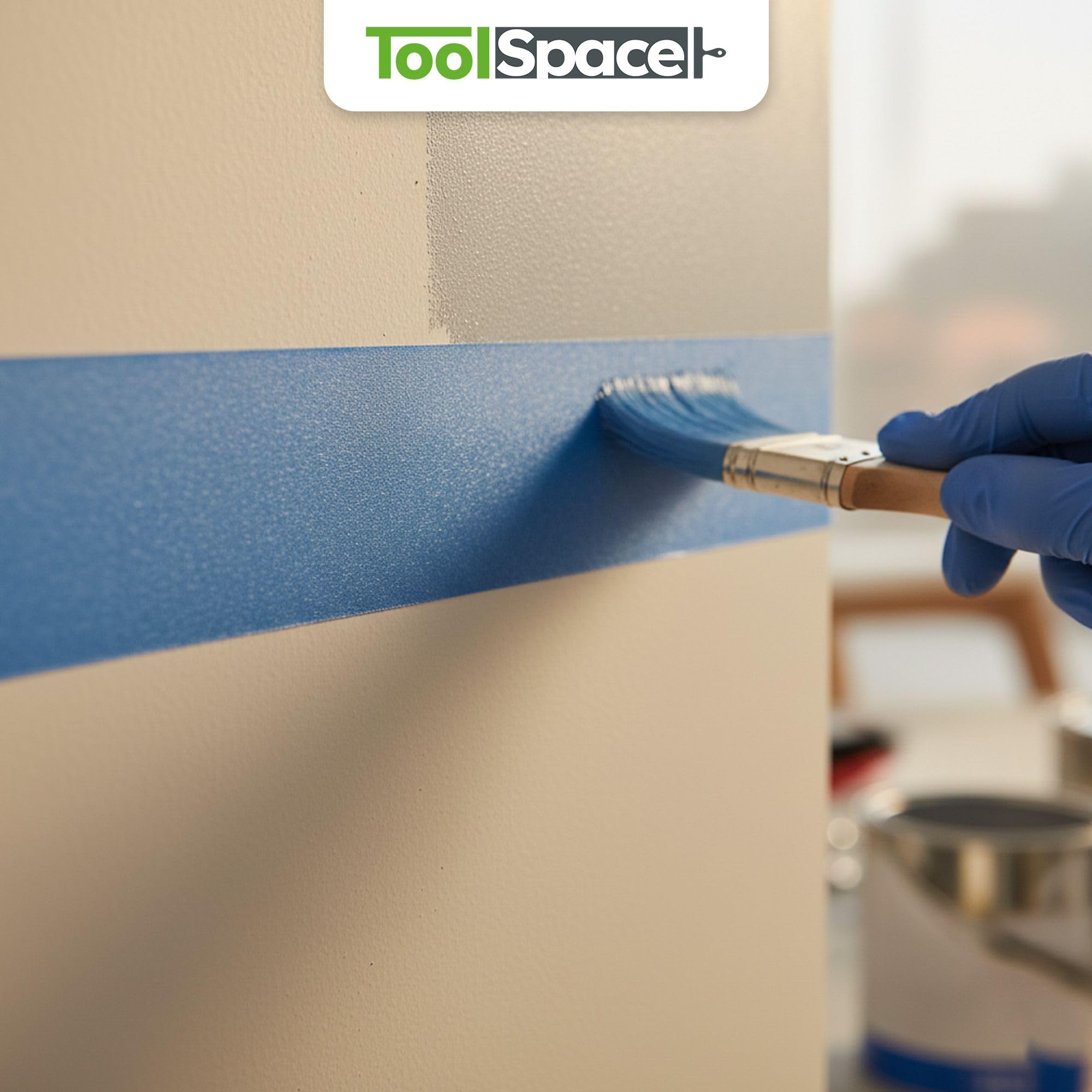 ToolSpace Nastro Carta Blu con Adesivo per Decorazioni - Scotch en Rotoli 38 mm / 50 m per Biancare Mascheratura Precisione - per Pittura Verniciatura Ristrutturare - 6 x 150 m Applicatorecarta