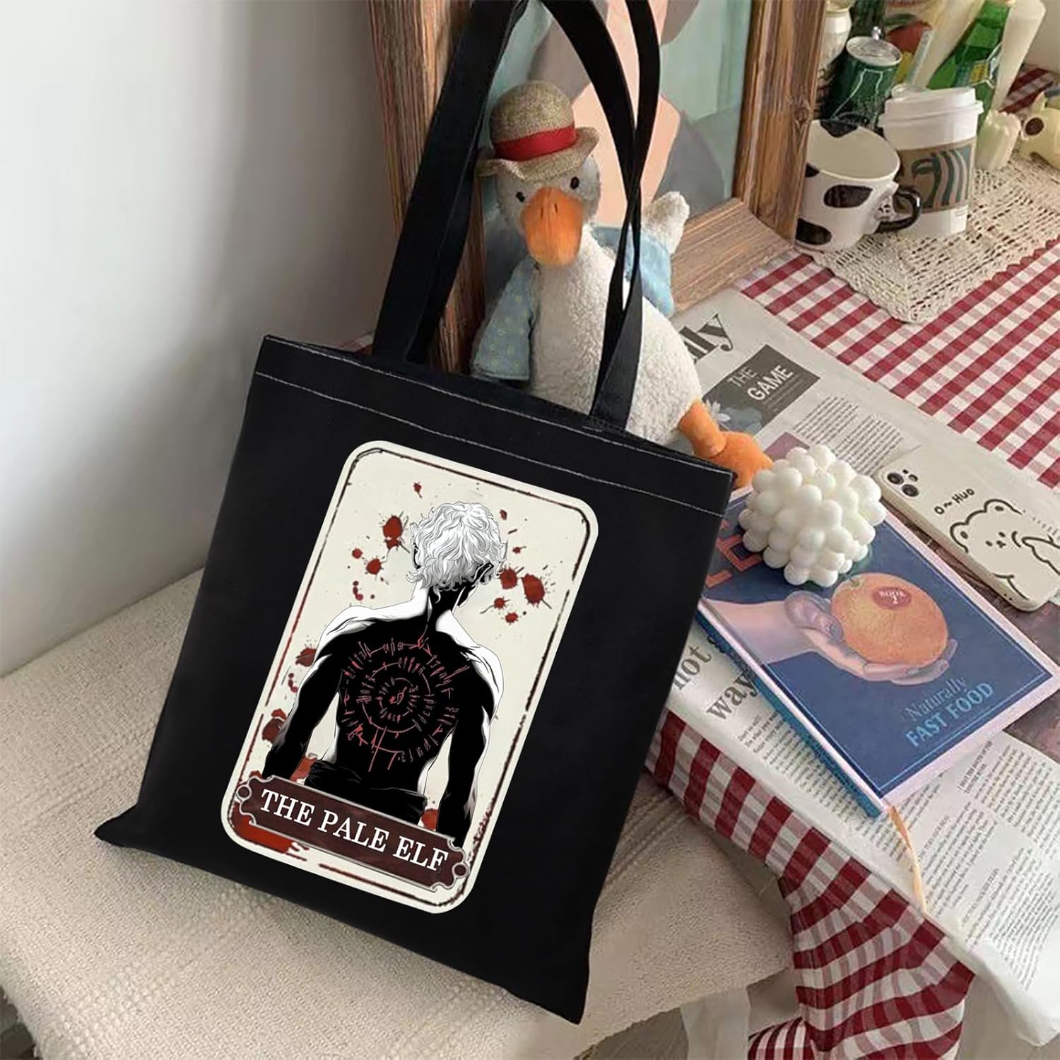 TGBJE BG3 Tote Bag BG3 Video Game Lover Gift The Pale Elf Shoulder Bag Astarion Grocery Shopping Bag (Pale Elf tote) - Image 6