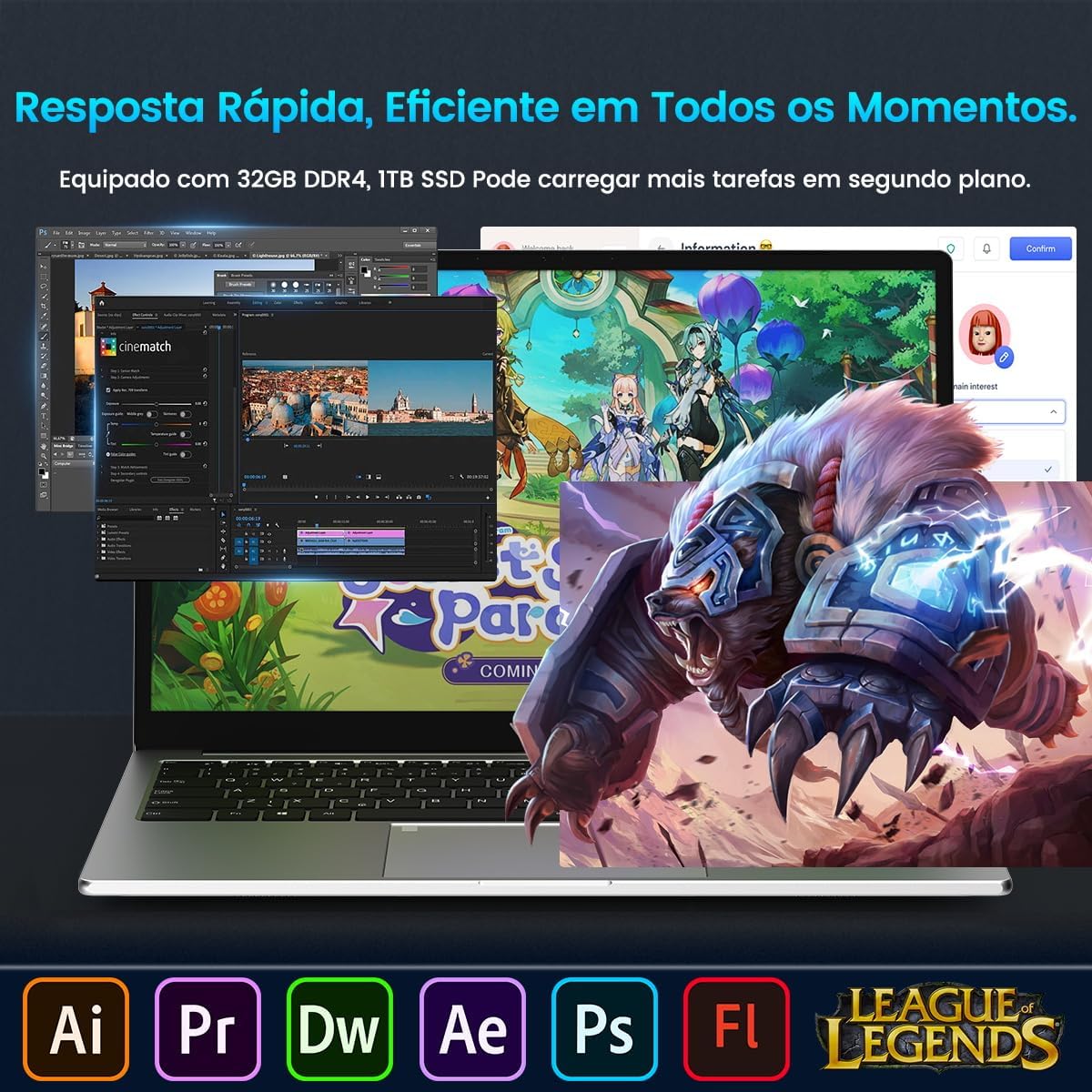 Notebook i7 13620H 32GB RAM 1TB SSD Laptop Win11 15.6in