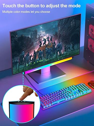 Miniatura 4 de GIPOYENT Barra de luz para debajo del monitor, barra de luz de escritorio RGB para PC, efecto de arco iris dinámico LED regulable, brillo ajustable,