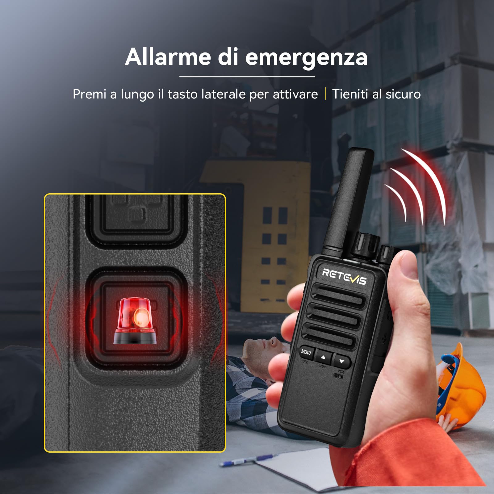 Retevis RT668B Walkie Talkie Professionali, PMR446 Walkie Talkies, USB-C, 16 Canali, Professionali Walkie-Talkie Ricaricabile per Sicurezza, Ristoranti(10 pezzi, con caricabatterie a 10 canali)