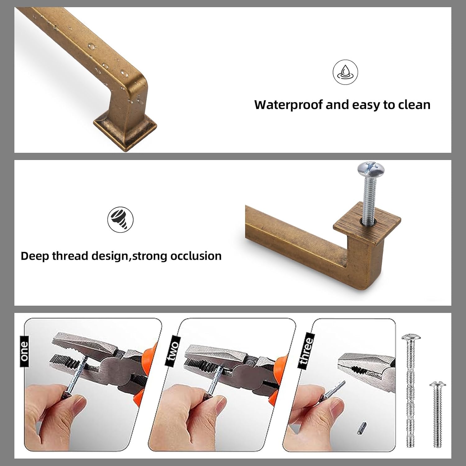 10 Pack 3 Inch Cabinet Pulls Antique Brass Kitchen Cabinet Handles Zinc Alloy Drawer Pulls Solid Cabinet Hardware