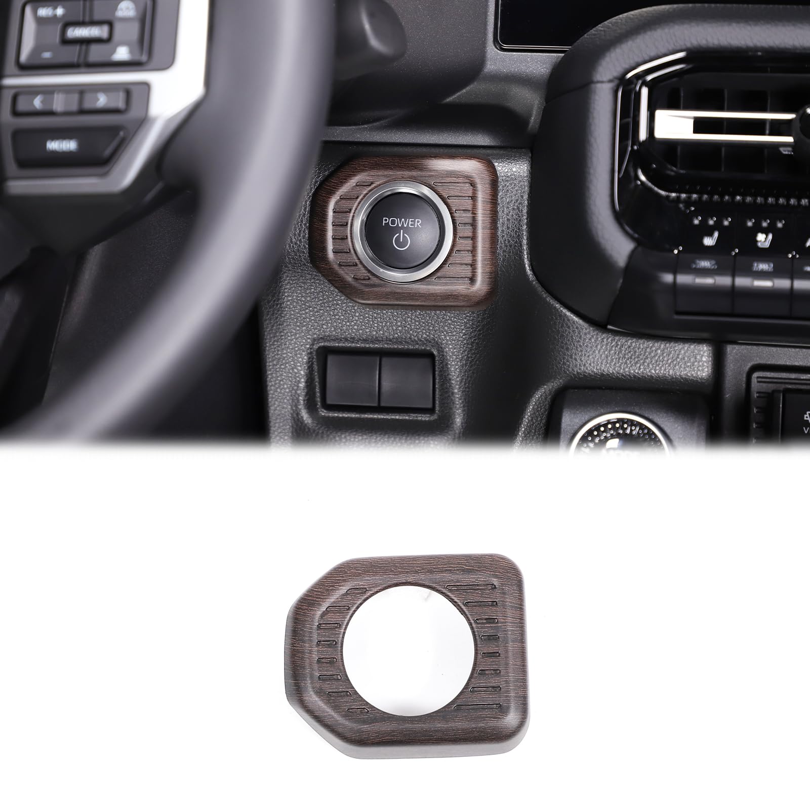 Car Push Start Button Cover Compatible with Toyota Land Cruiser Prado 250 J250 LC250 2024 2025 Accessories, ABS Engine Start Stop Button Cover(Left