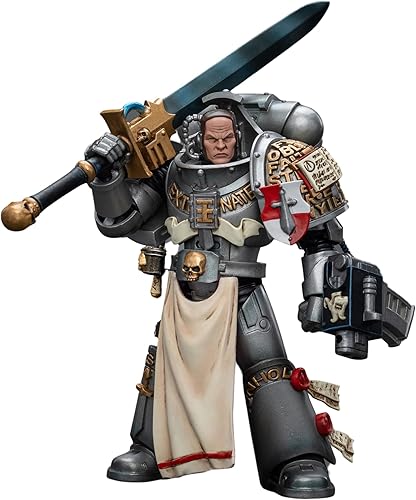Vista 11 de JOYTOY Warhammer - Figura de acción 40K de caballeros grises de ataque, caballero gris con Psycannon colección de anime, modelo 1/18 de Navidad