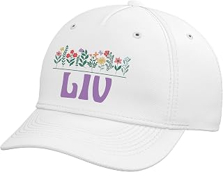 Wildflower Floral Liv First Name Mother's Day Women Adjustable Baseball Hat