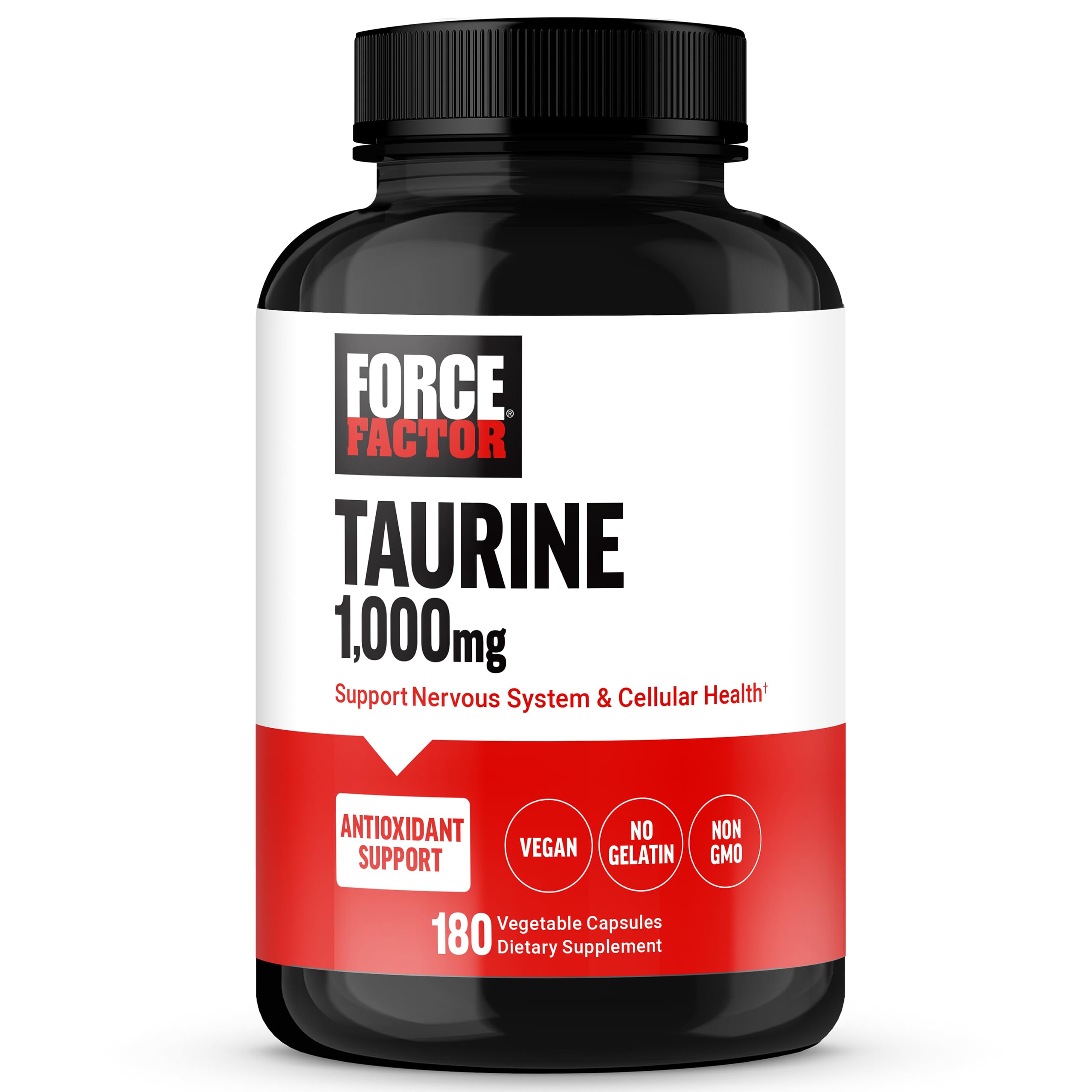Force Factor Taurine Supplement, Taurine 500mg Capsules