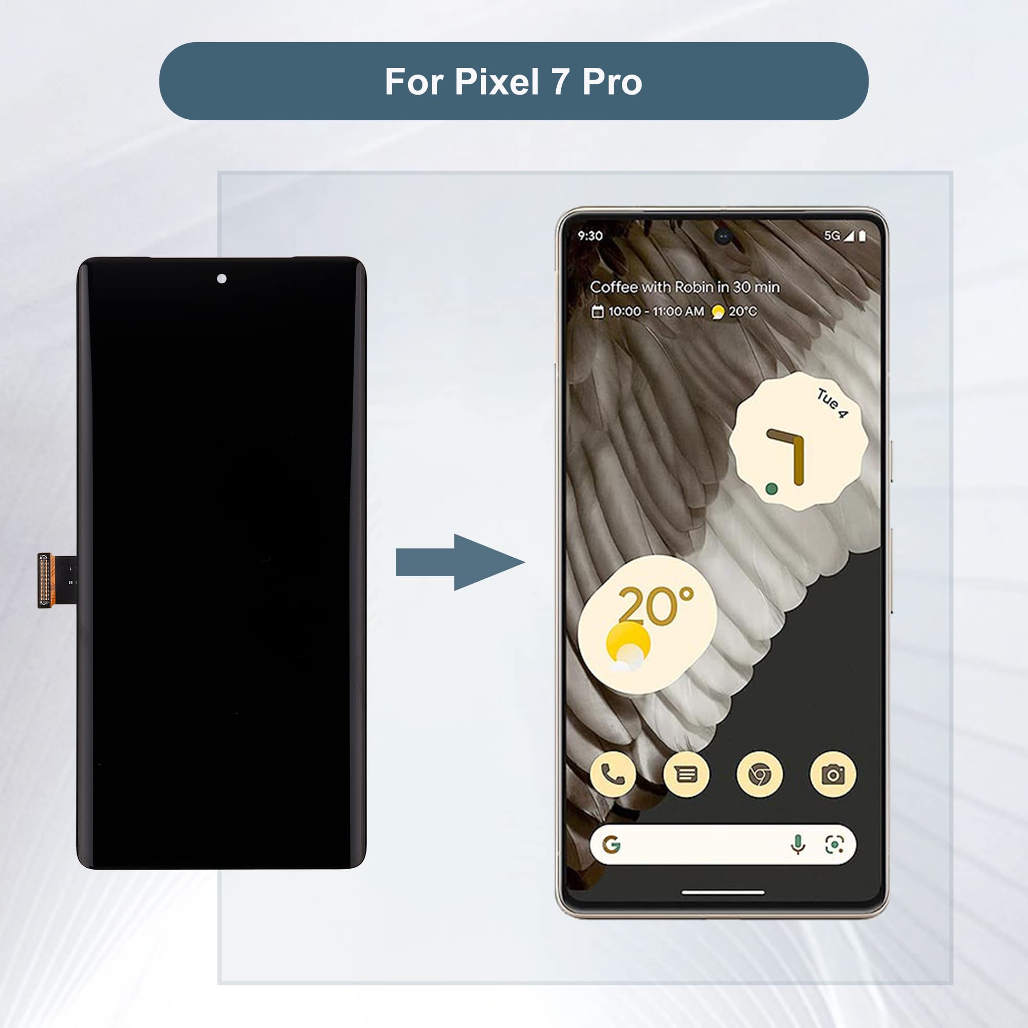 Google Pixel 7 Pro Display Ersatz - OLED Touchscreen Mit Rahmen