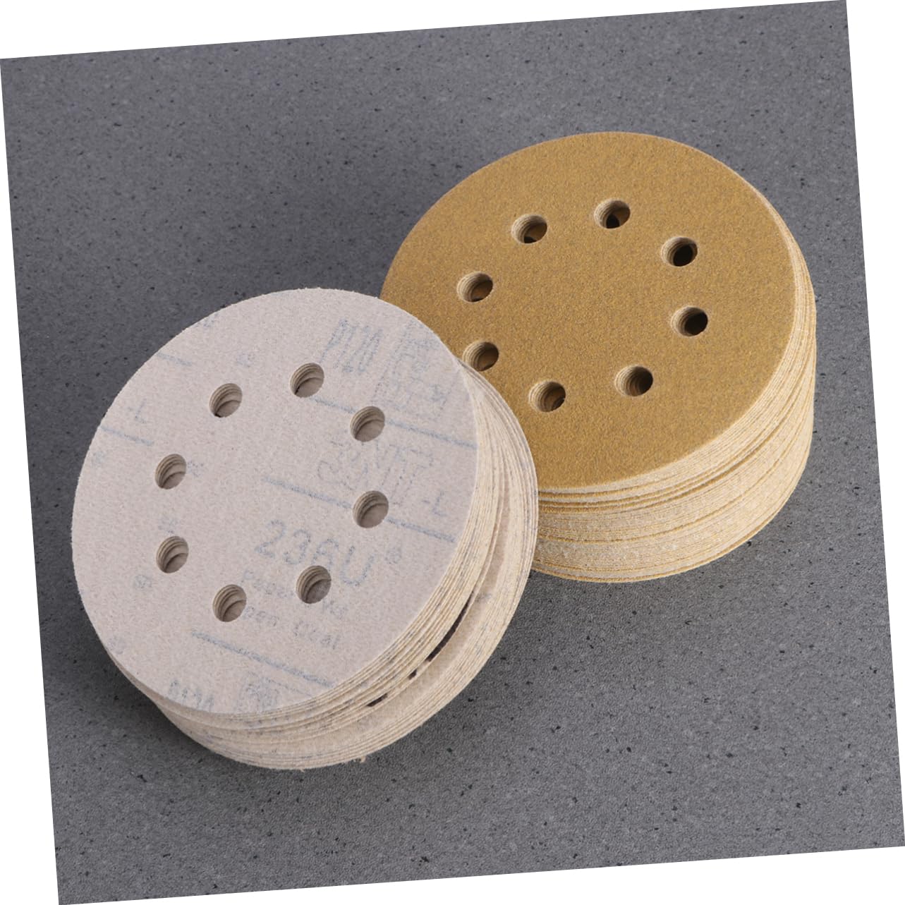 SOLUSTRE Round Sanding Pads for Orbital Sander 5 Inch 8 Hole 120 Grit Hook Loop Sanding Discs Dustless Sandpaper Pads