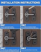 Vista 8 de Cerradura de puerta de granero, pestillos de puerta, pestillo de seguridad para puerta, cerradura de cerrojo de puerta de aleación de zinc