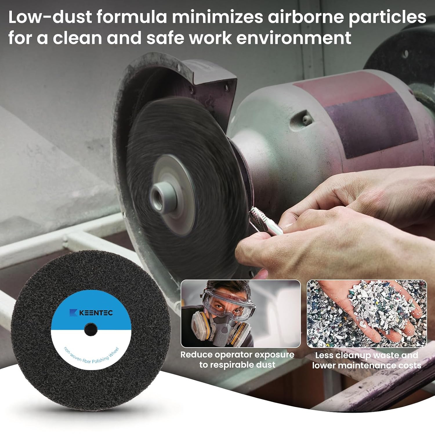 EXL Deburring Unitized Wheel, 6" x 1/2" x 1/4" 2S Fine Grit - Silicon Carbide, Non-Woven Fiber Wheel for Metal Deburring, Polishing & Finishing, Pack of 1