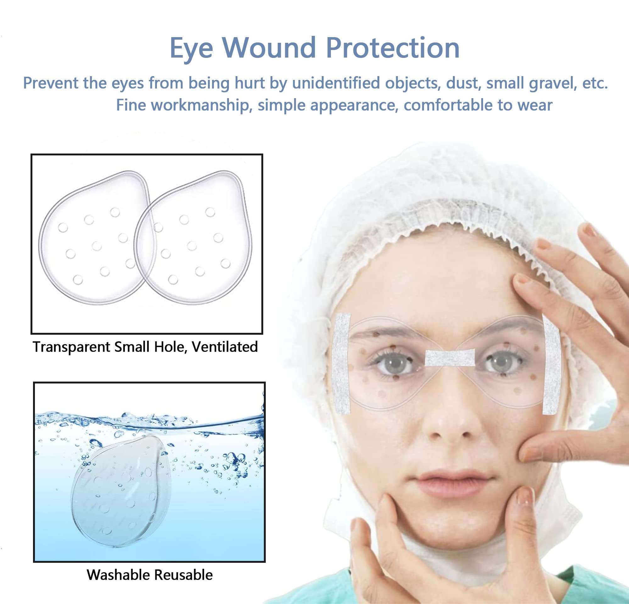 Protezione per Gli Occhi Dopo Operazioni, Trasparente, Ventilata Paraocchi, Clear Eye Protect Shield, Med Cataratta Sur-gery Proteggere la copertura (2 pezzi) (Modello con adesivo)