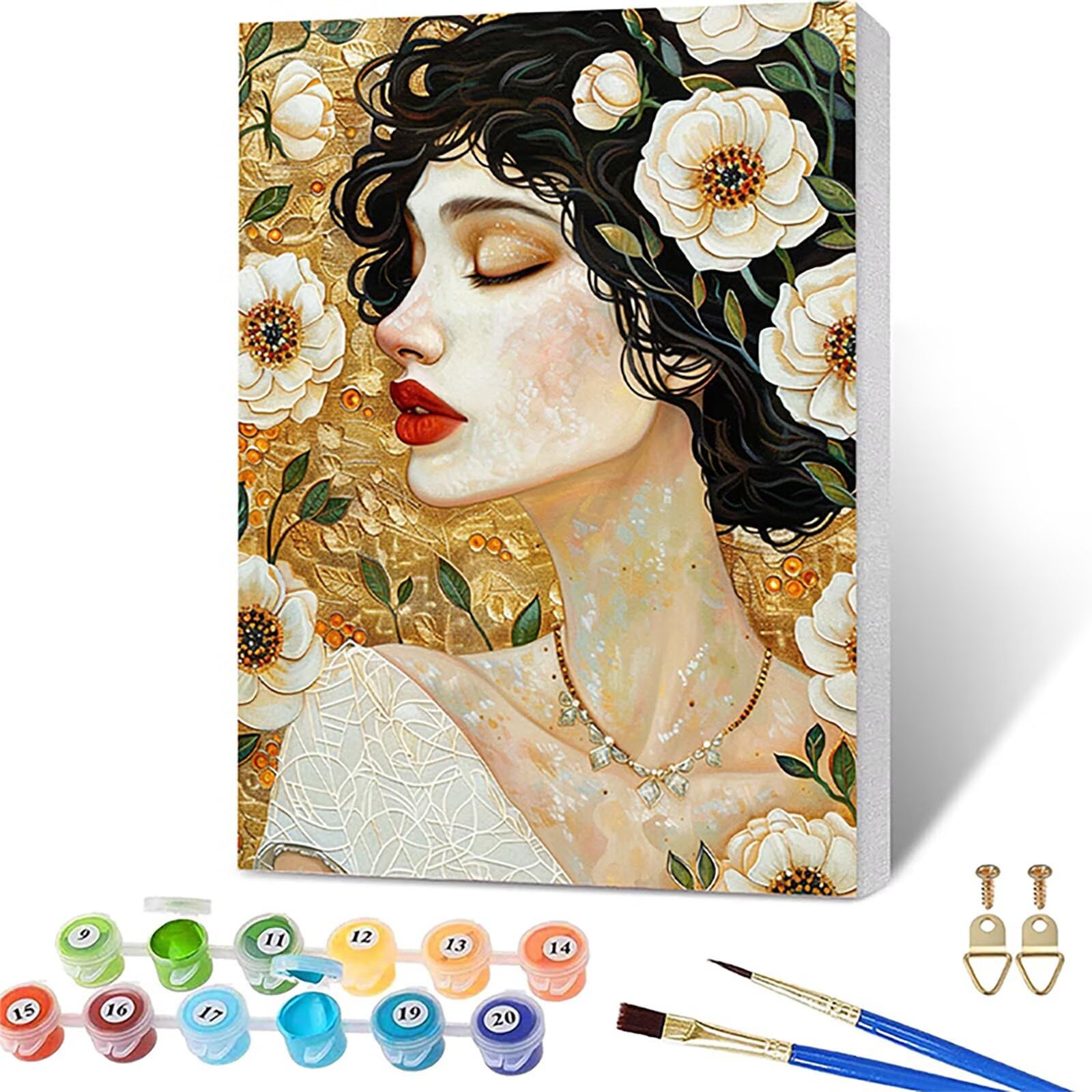 Paint by Numbers for Adults Woman, Flower Paint by Numbers Kits with Frame, DIY Arts and Crafts for Beginners Oil Paintings with Brushes and Acrylic, for Room Decor, Gifts for Women, 36x44in C-6235