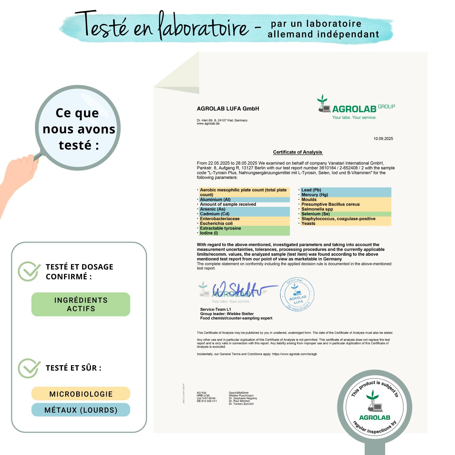 Vegavero L-Tyrosine Plus 1200 mg | THYROIDE* | Avec Iode, Selenium et Vitamine B | Énergie + Fatigue Mentale | 180 Gélules | VEGAN et SANS ADDITIFS