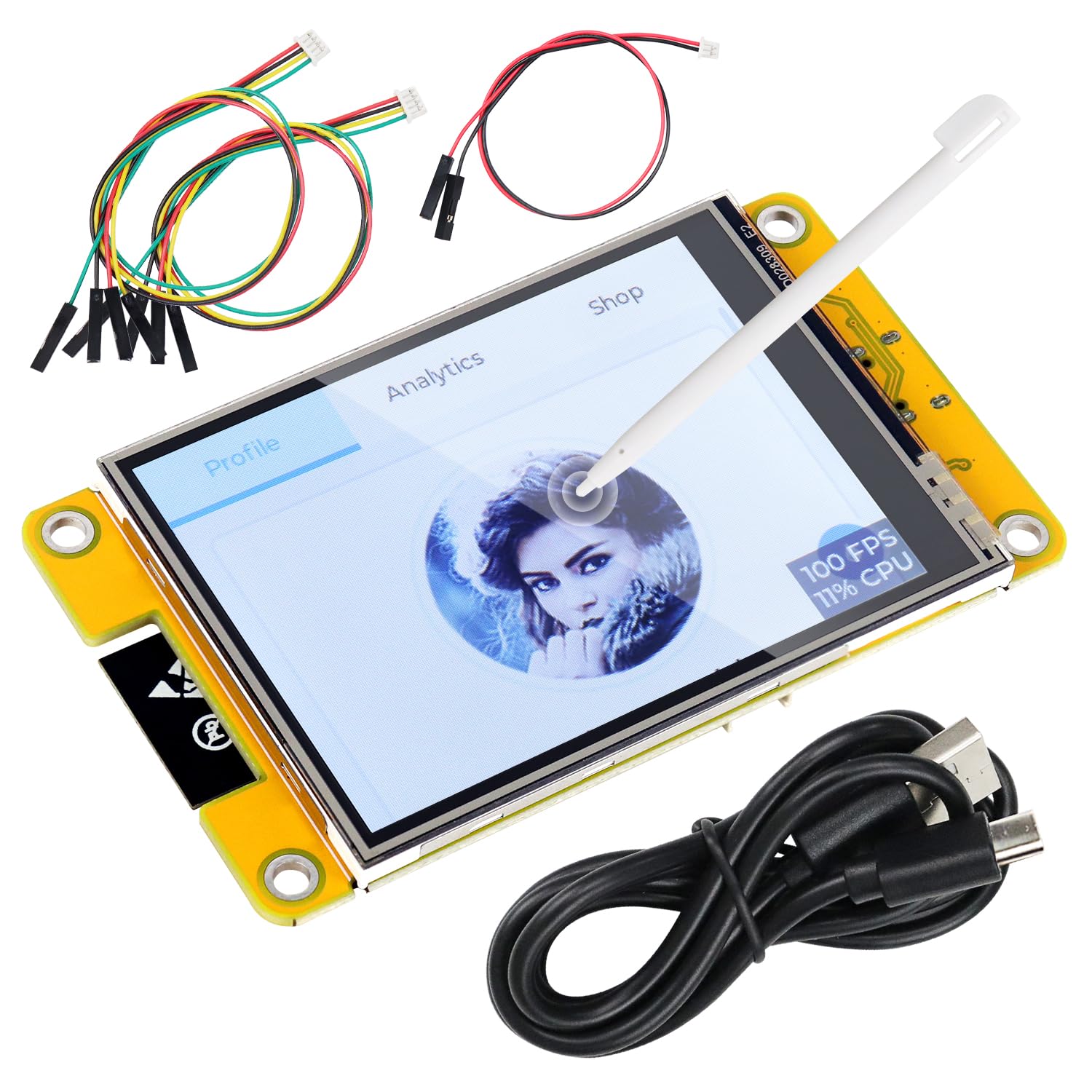 Freenove ESP32 Display CYD Touch Screen 2.8 inch 240x320 Pixel TN 7789 | Onboard Dual-core 32-bit 240 MHz Microcontroller with WiFi+BT, C Code LVGL Example Projects Tutorial
