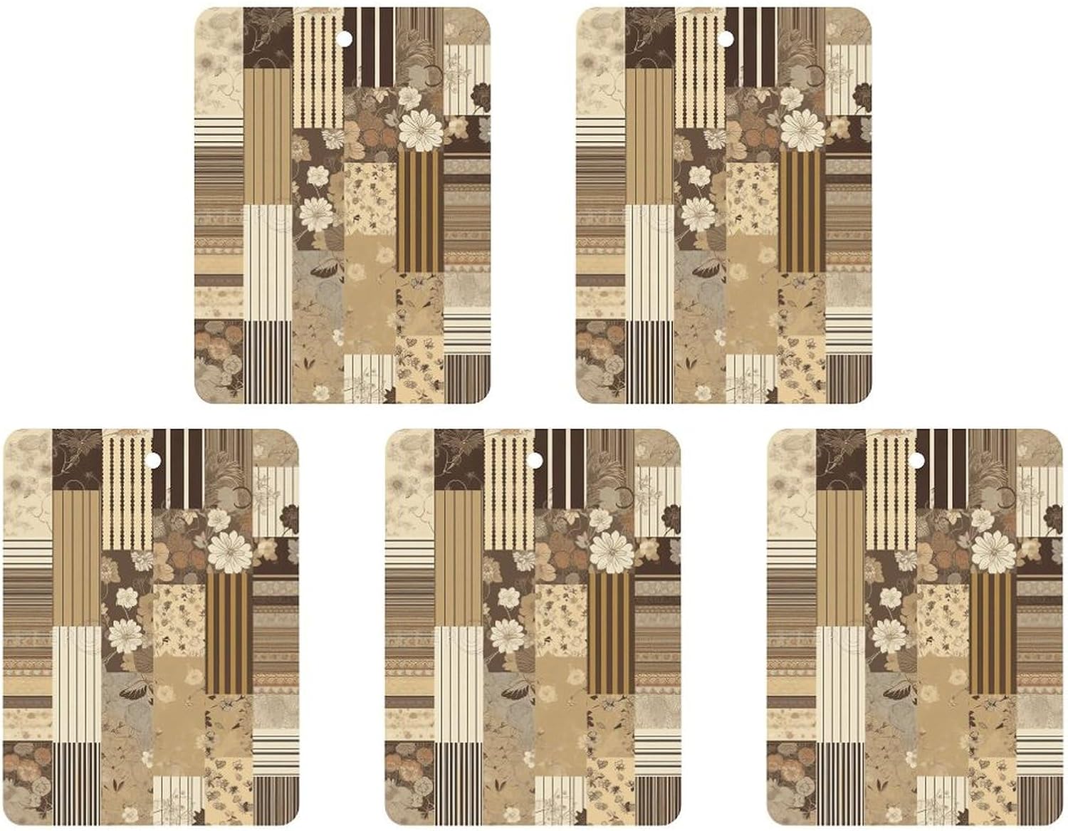 5 Pcs Car Air Fresheners Hanging Air Freshener Dark Brown And Beige Hanging Scented Cards Fragrance Scented Cards for Car Car Aromatherapy Tablets for Car