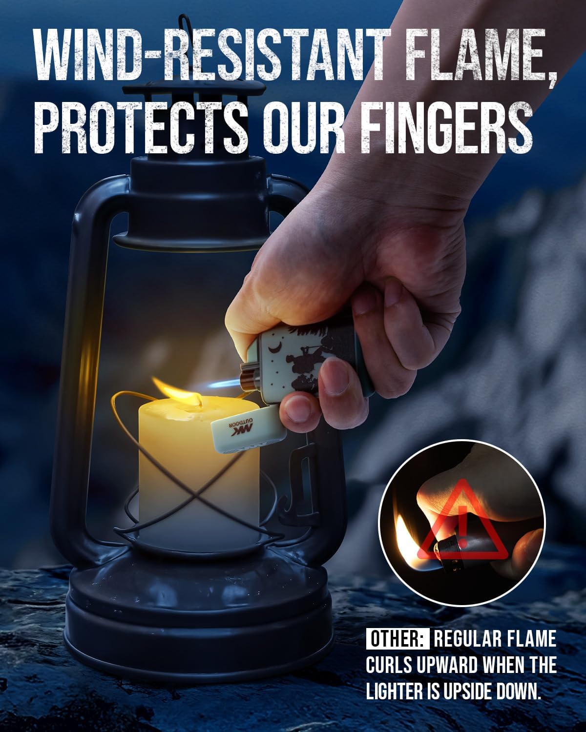 MK Lighter 5-Pack Torch Flame Pocket Lighters, Refillable and Multipurpose, Ideal for Candles, BBQ, Camping, and Everyday Use (Wild Spirit-5PC)